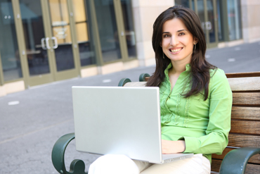 Business owner using a laptop